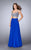 La Femme - Two-Piece Crystal Sweetheart Crisscross Long Evening Gown 23966 In Blue