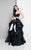 Terani Couture - Sheer Striped Sweetheart Ballgown 1711P2246 In Black and White