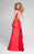Terani Couture - Chic Illusion Neck Layered A-line Gown 1711P2357 In Red