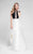 Terani Couture - Chic Illusion Neck Layered A-line Gown 1711P2357 In Black and White