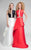 Terani Couture - Chic Illusion Neck Layered A-line Gown 1711P2357 In Red