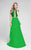 Terani Couture - Chic Illusion Neck Layered A-line Gown 1711P2357 In Green