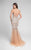 Terani Couture - Crystal Bead Embelished Tulle Godet Prom Dress 1711P2361 In Crystal and Neutral