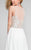 Terani Couture - Elegant Beaded and Embroidered V- Neck A-line Chiffon Gown 1711P2373 In White and Neutral