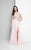 Terani Couture - Elegant Beaded and Embroidered V- Neck A-line Chiffon Gown 1711P2373 In Pink and Neutral