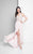 Terani Couture - Elegant Beaded and Embroidered V- Neck A-line Chiffon Gown 1711P2373 In Pink and Neutral