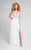 Terani Couture - Elegant Beaded and Embroidered V- Neck A-line Chiffon Gown 1711P2373 In White and Neutral