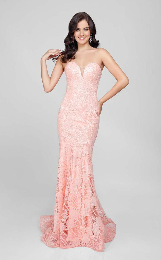 Terani Couture - Stunning Embroidery Sweetheart Polyester Full Length Hemline Mermaid Gown 1711P2387 in Pink