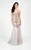 Terani Couture - Wonderful Beaded Sweetheart Scalloped Hemline Polyester Mermaid Gown 1711P2394 In Silver and Pink