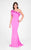 Terani Couture - Lovely One-Shoulder Asymmetric Polyester Mermaid Gown 1711P2402 In Pink