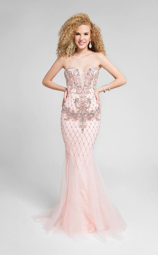 Terani Couture - Captivating Beaded Sweetheart Mermaid Dress 1711P2590 In Pink