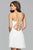 7851 Short Plunging V-Neck Cocktail Dress with Lace-Up back