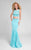 Terani Couture - Two-Piece Ornate Bateau Mermaid Gown 1711P2687 In Blue