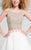 Terani Couture - 1711P2692 Two Piece Embellished High Low A-line Dress In White and Nude
