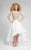 Terani Couture - 1711P2692 Two Piece Embellished High Low A-line Dress In White and Nude