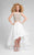 Terani Couture - 1711P2692G Jewel Festooned Ornate High Low Gown In White