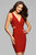 7852 Short V-neck Cocktail Dress with Side Cut-Outs