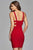 7852 Short V-neck Cocktail Dress with Side Cut-Outs