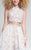 Two-Piece High Collar Gown with Lace Appliques 1711P2713