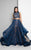 Two-Piece High Collar Gown with Lace Appliques 1711P2713