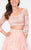 Terani Couture - Three-quarter Sleeve High-Low Prom Dress 1711P2716 In Pink and Neutral