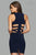 7853 Short Scoop Neck Cocktail Dress with Side Cut Outs