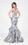 Terani Couture - Two Piece Mermaid Prom Gown 1711P2720 In White and Gray