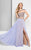 Terani Couture - Embelished Two Piece A-line with Side Slit Prom Gown  1711P2725 In Purple and Neutral