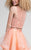 Terani Couture - Whimsical Beaded Illusion Neck Two-Piece Tulle Gown 1711P232 In Orange
