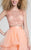 Terani Couture - Whimsical Beaded Illusion Neck Two-Piece Tulle Gown 1711P232 In Orange