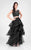 Terani Couture - Whimsical Beaded Illusion Neck Two-Piece Tulle Gown 1711P232 In Black
