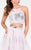 Terani Couture - Two Piece Halter Layered A-line Prom Gown 1711P2809 In Pink and Multi-color