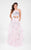 Terani Couture - Two Piece Halter Layered A-line Prom Gown 1711P2809 In Pink and Multi-color