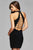 7854 Short v-neck cocktail dress with Open strappy back