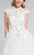 Terani Couture - Cap-sleeve Open Back Ballgown 1711P2840 In White and Gold
