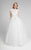 Terani Couture - Cap-sleeve Open Back Ballgown 1711P2840 In White and Gold