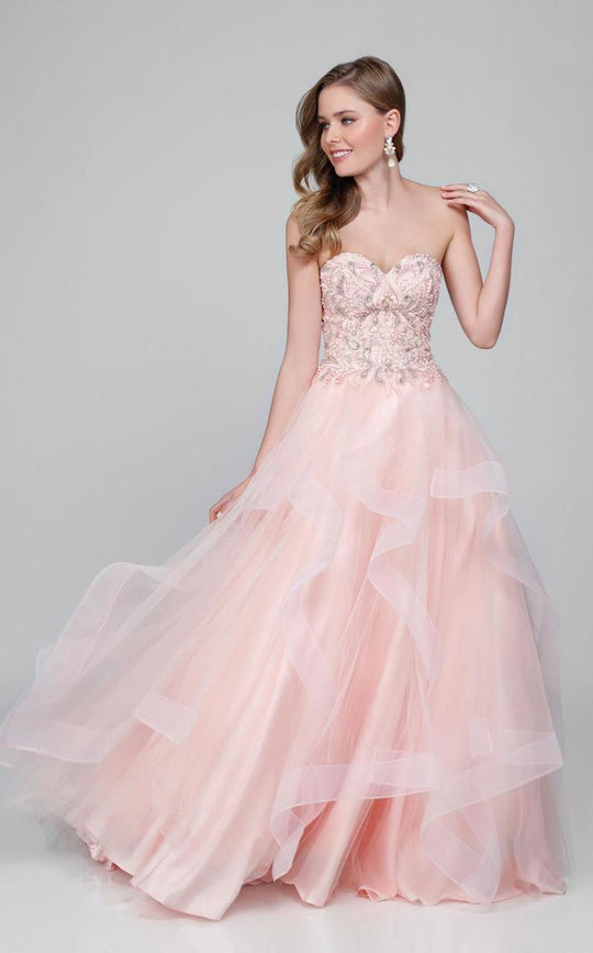 Terani Couture - Beaded Lace Sweetheart Ballgown 1711P2844 In Pink