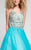 Terani Couture - Elegant Beaded V-Neck Polyester Ballgown Dress 1711P2846 - Blue