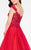 Terani Couture - Lace Accented Illusion Bodice Tulle Ballgown 1711P2864 In Red