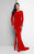 Terani Couture - Elegant Long Sleeve Mermaid Dress 1712E3647 In Red