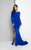 Terani Couture - Elegant Long Sleeve Mermaid Dress 1712E3647 In Blue