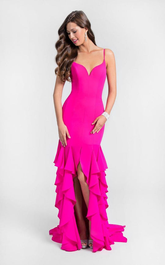 Terani Couture - Classy Sleeveless Sweetheart Fit and Flare Ruffled Dress 1712P2445 in Pink