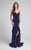 Terani Couture 1712P2445 Classy Sleeveless Sweetheart Fit and Flare Ruffled Dress - 1 pc Navy In Size 8 Available In Blue