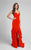 Terani Couture - Classy Sleeveless Sweetheart Fit and Flare Ruffled Dress 1712P2445 in Red