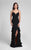 Terani Couture - Classy Sleeveless Sweetheart Fit and Flare Ruffled Dress 1712P2445 in Black