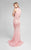 Terani Couture - Elegant Beaded High Neck Polyester Mermaid Gown 1712P2450 - Pink