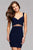 7856 Short Cocktail Dress with Illusion Cut-Outs