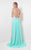 Terani Couture - Crystal Illusion Empire Gown 1712P2453 In Blue and Green