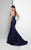 Terani Couture - Breathtaking Beaded Halter Neck Mermaid Dress 1712P2457 In Blue