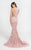 Terani Couture - Lacy Mermaid Gown with Side Cutouts 1712P2461 In Pink